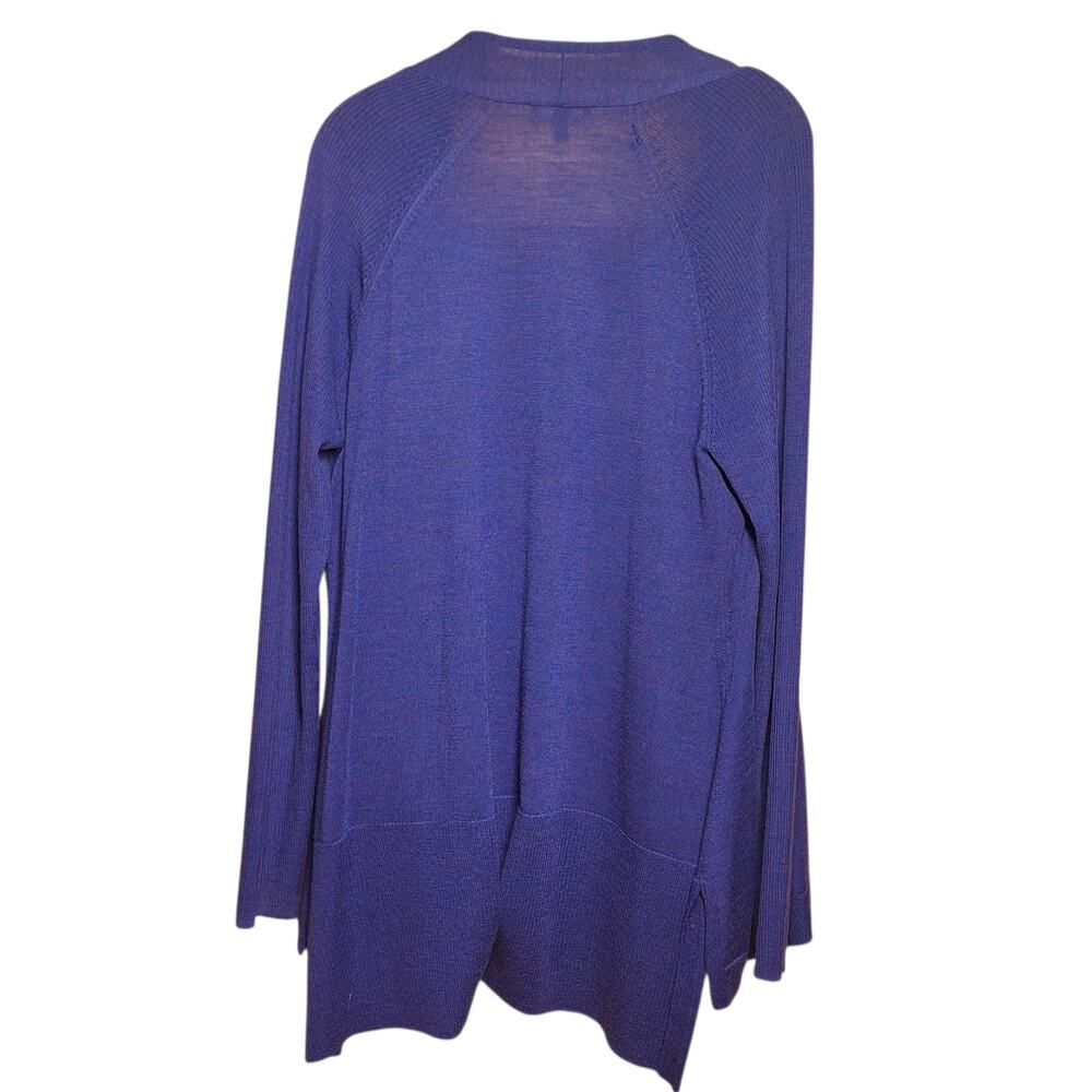 Eileen Fisher 100% Merino Wool Tank cardigan sweater 2 peice set indiago blue M - Picture 2 of 7